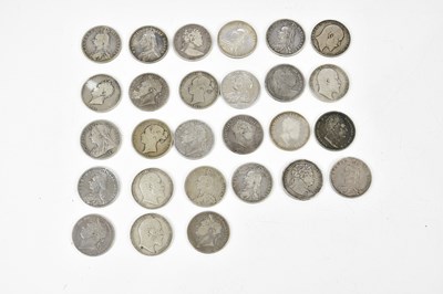 Lot 2580 - A collection of twenty-seven silver half...