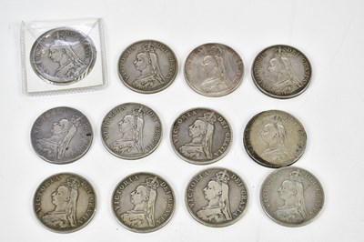Lot 2581 - A collection of twelve silver double florins,...
