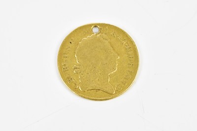 Lot 2574 - A George III guinea, 1776, (holed)