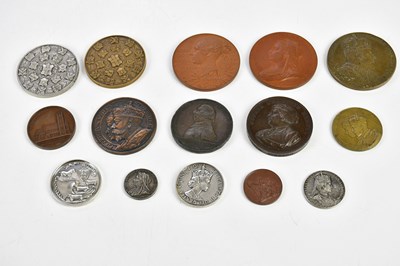 Lot 2576 - Two 1897 Queen Victoria bronze medallions, in...