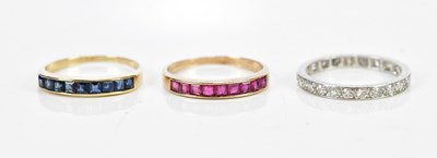 Lot 87 - A white metal full eternity ring set with...