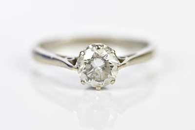 Lot 59 - An 18ct white gold and diamond solitaire ring,...