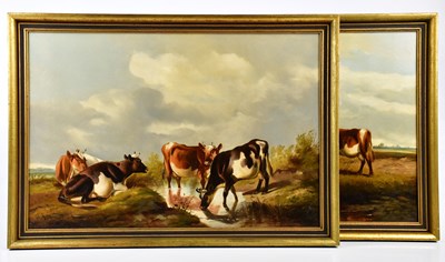 Lot 1663 - F KNIGHT; pair of oils on canvas, both...