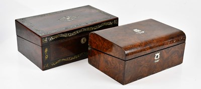 Lot 1280 - A Victorian mother of pearl inlaid rosewood...
