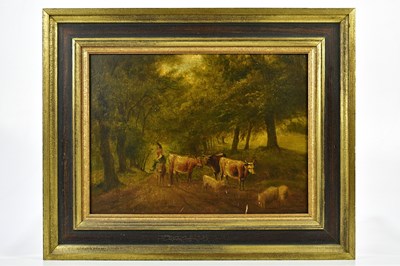 Lot 1659 - UNATTRIBUTED; oil on panel, figure seated on...