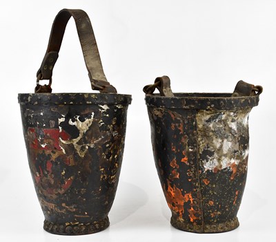 Lot 1254 - A pair of Victorian studded leather mounted...