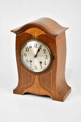 Lot 1508 - An Edwardian inlaid mahogany mantel clock,...
