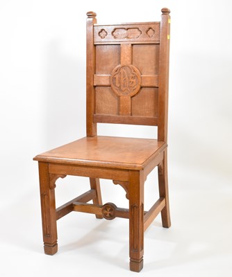 Lot 43 - An early 20th century Gothic-style church oak...