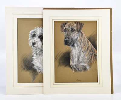 Lot 1832 - K C BROWN; pair of watercolours, dogs, 'BEN'...