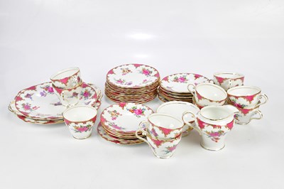 Lot 2841 - AYNSLEY; a 'Tudor Maroon' pattern part...