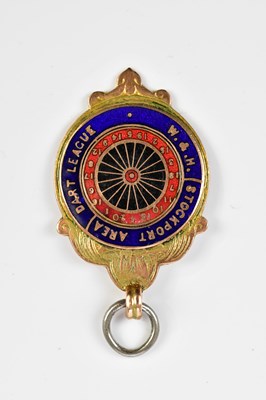 Lot 14 - A 9ct yellow gold Stockport Area Dart League...