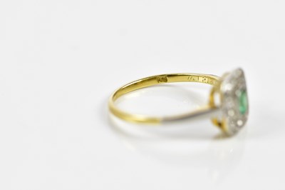Lot 116 - An 18ct yellow gold emerald and diamond...