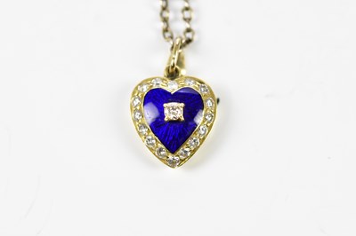 Lot 358 - An 18ct yellow gold heart shaped pendant...