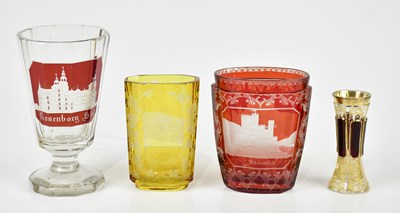 Lot 2625 - A 19th century Bohemian glass goblet with ruby...