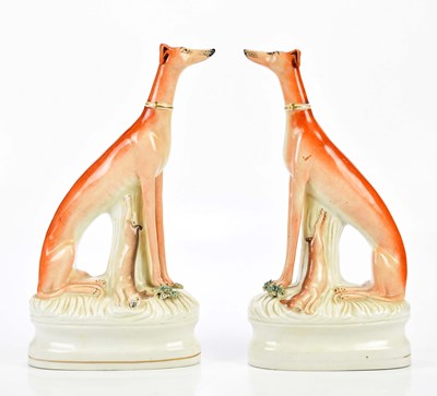 Lot 2700 - STAFFORDSHIRE; a pair of 19th century flatback...