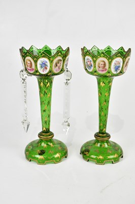 Lot 2619 - A pair of 19th century Bohemian glass table...