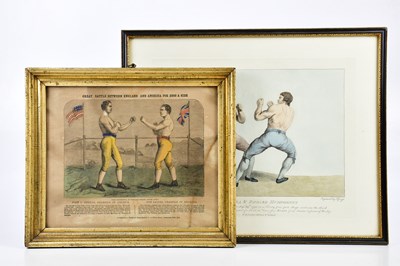 Lot 1596 - BOXING INTEREST; a late 19th century engraving...