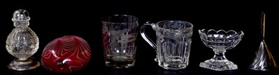 Lot 2622 - A 19th century cut and faceted glass salt...