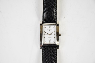 Lot 631 - LONGINES; a gentleman's stainless steel...