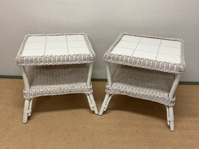 Lot 709 - A pair of contemporary square wicker...