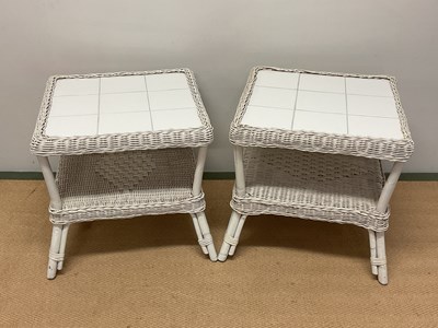 Lot 710 - A pair of contemporary square wicker...