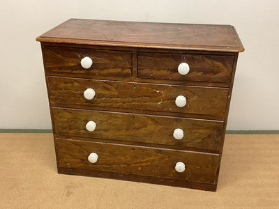 Lot 668 - A 19th century scumbled pine chest of drawers,...
