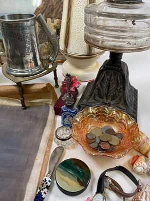 Lot 47 - Collectors' items including table lamp, oil...