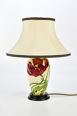 Lot 2651 - MOORCROFT; a 'Dancing Flame' pattern lamp,...