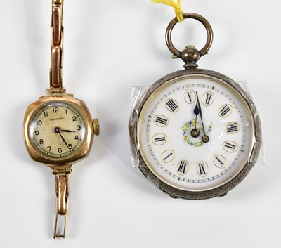 Lot 632 - A vintage lady's 9ct yellow gold wristwatch on...