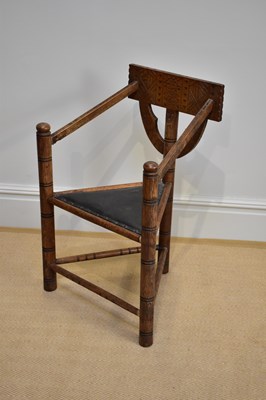 Lot 1062 - A Victorian carved oak turner's chair with...