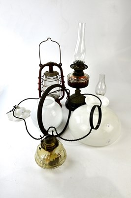 Lot 1568 - A collection of assorted lighting including a...