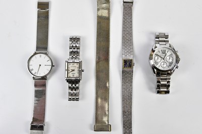 Lot 638 - MICHAEL KORS; a lady's stainless steel...