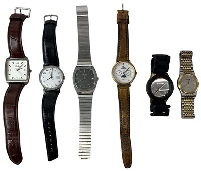Lot 1655 - A group of six gentleman's wristwatches...