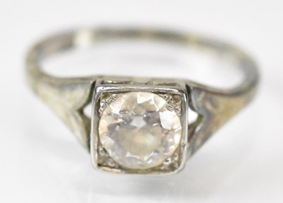 Lot 1468 - An 18ct yellow gold single stone ring set with...
