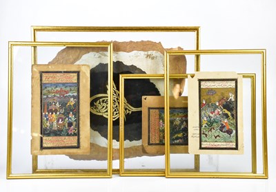 Lot 2669 - Three Indian Mughal type paintings depicting...
