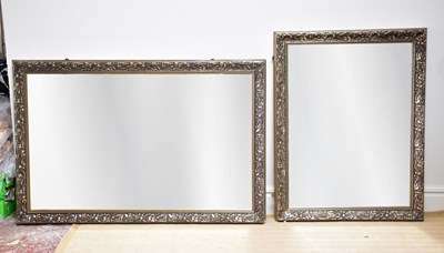 Lot 1118 - Two modern silvered wall mirrors with relief...