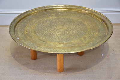 Lot 1049 - A 20th century brass Benares table of large...