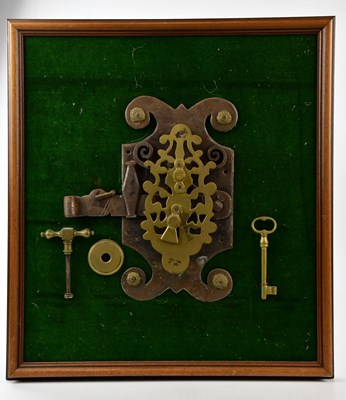 Lot 1265 - An Eastern cast metal door lock with pierced...