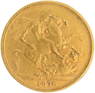 Lot 1574 - A Victoria 1876 full sovereign, young head.