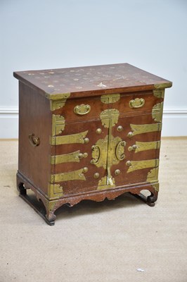 Lot 1051 - A 20th century Chinese brass bound side...