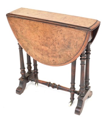 Lot 58 - A small Victorian burr walnut Sutherland table...
