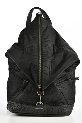 Lot 720 - JIMMY CHOO; a man's black pebbled leather and...