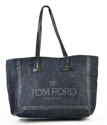 Lot 748 - TOM FORD; a dark indigo denim tote bag with...