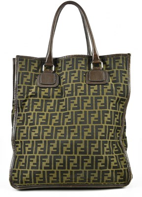 Lot 704 - FENDI; a monogram canvas Zucca tote bag,...