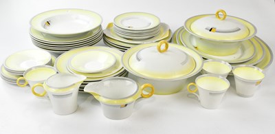 Lot 2652 - SHELLEY; an Art Deco part dinner service in...