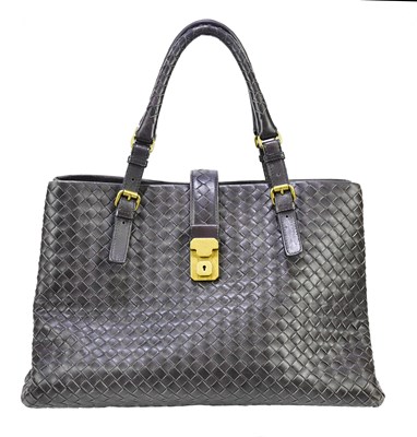 Lot 695 - BOTTEGA VENETA; a brown Intecciato leather...