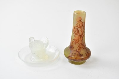 Lot 2667 - DAUM; a cameo glass vase decorated with...
