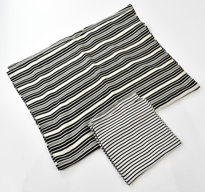 Lot 840 - SUSAN HIRSH; a 100% silk black and white cream...
