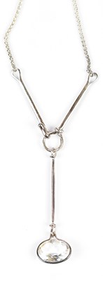 Lot 356 - GEORG JENSEN; a silver lariat pendant with...