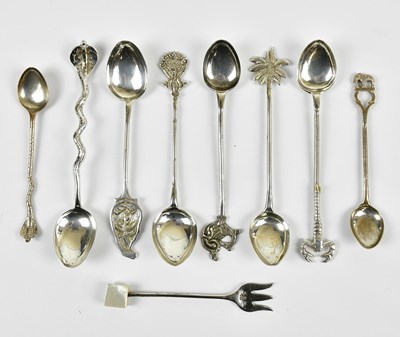 Lot 2334 - A collection of eight Eastern white metal...